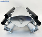 Deepmotor 102mm Dual Fuel Rails LS3 L92 Intake Manifold 16 injectors Silver
