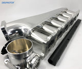 CNC RB25DET RB25 90mm Intake Manifold Fuel Rail Throttle Body Set 6 Injector Sil