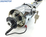 32" inch Auto Column Shift Tilt Steering Column with Key & Wheel Adapter Chrome