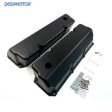 Fits Ford 351C Black Aluminum Valve Covers - Tall w/Hole