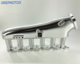 Deepmotor RB20 RB20DET Intake Manifold Fuel Rail 90mm Throttle Body Set Silver