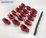 Deepmotor SBC 350 1.5 Ratio 3/8’’ Aluminum Rocker Arms Set for SBC Chevy Red