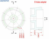 Tilt Automatic 30" No Key Steering Column Shift Indicator w 9 Hole Wheel Adapter