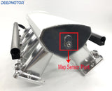 102mm Low Profile Intake Manifold LS1 LS2 LS6 w/MAP Sensor Port Fuel Rail Silver