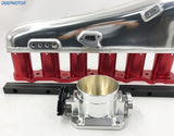 CNC RB25DET RB25 Intake Manifold Fuel Rail 90mm Throttle Body Set 6 Injector RED