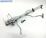 30" Auto Column Shift Tilt Steering Column with Key & Wheel Adapter Chrome