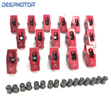 Deepmotor SBC 350 1.5 Ratio 3/8’’ Aluminum Rocker Arms Set for SBC Chevy Red