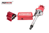 Deepmotor Billet Red Distributor Coil Ignition Kit for SBC BBC Chevy 350 454 Pro
