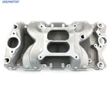 Deepmotor SBC Air Gap Dual Plane intake manifold for Small Block Chevy 350 400