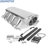 102mm Low Profile Intake Manifold LS1 LS2 LS6 w/MAP Sensor Port Fuel Rail Silver