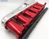 CNC RB26 RB26DET Intake manifold 90mm Throttle Body 6 Injectors Fuel Rail Set