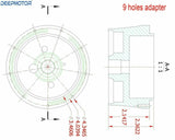 30" GM Steering Column Tilt Manual Trans No Key Universal w/9 Hole adapter Black