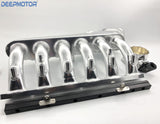 Deepmotor Billet 90mm Intake manifold Fuel Rail Throttle body for M50 M52 silver
