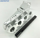 Billet Intake Manifold for S13 SR20 SR20DET Fuel Rail 76mm Throttle Body Set Sil