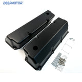 Fits Ford 351C Black Aluminum Valve Covers  Tall w/Hole