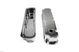 SBF Small Block For Ford 260 289 302 351W Finned Fabricated Aluminum Tall Valve Covers Set (Silver)