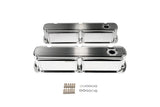 SBF Small Block For Ford 260 289 302 351W Finned Fabricated Aluminum Tall Valve Covers Set (Silver)