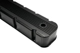 Aluminum Finned Fabricated Valve Cover for Big Block Chevy BBC 396 454 w/Breather Hole (Black)