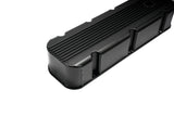 Aluminum Finned Fabricated Valve Cover for Big Block Chevy BBC 396 454 w/Breather Hole (Black)