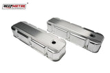 Aluminum Finned Fabricated Valve Cover for Big Block Chevy BBC 396 454 w/Breather Hole (Silver)