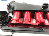 CNC 2JZ-GE Intake Manifold Fuel Rail Throttle Body Set 12 Injectors Black-Red