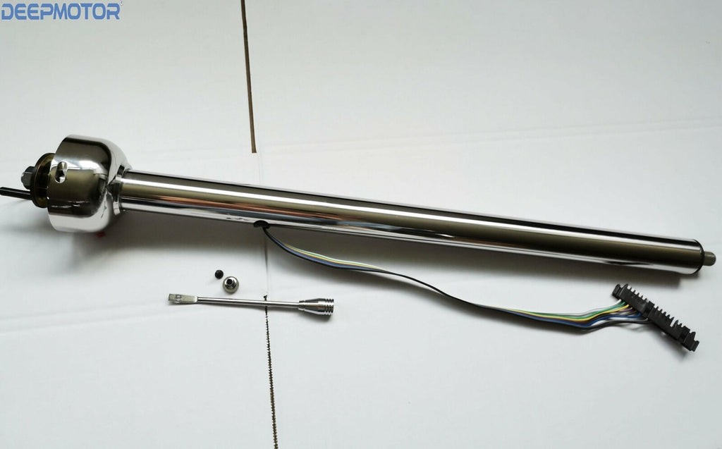 Deepmotor 30'' Stainless Steel Universal Straight Steering Column Poli