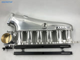 CNC 2JZ-GE Intake Manifold Fuel Rail Throttle Body Set 12 Injectors Sliver