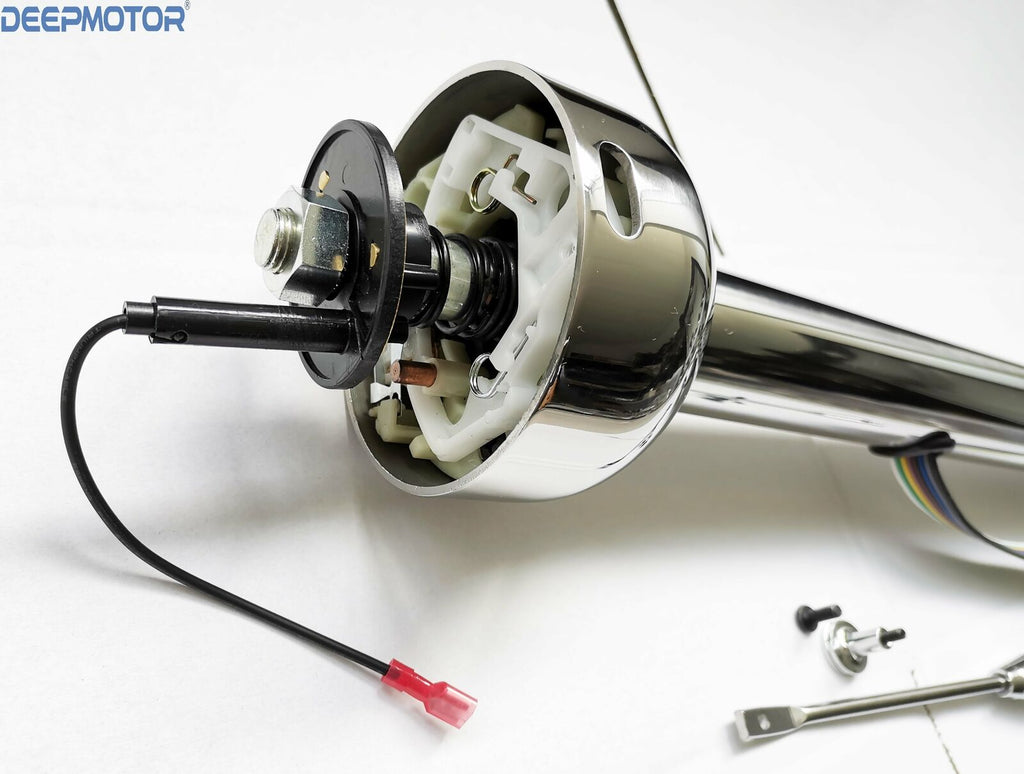 Deepmotor 30'' Stainless Steel Universal Straight Steering Column Poli
