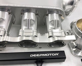 CNC 2JZ-GE Intake Manifold Fuel Rail Throttle Body Set 12 Injectors Sliver