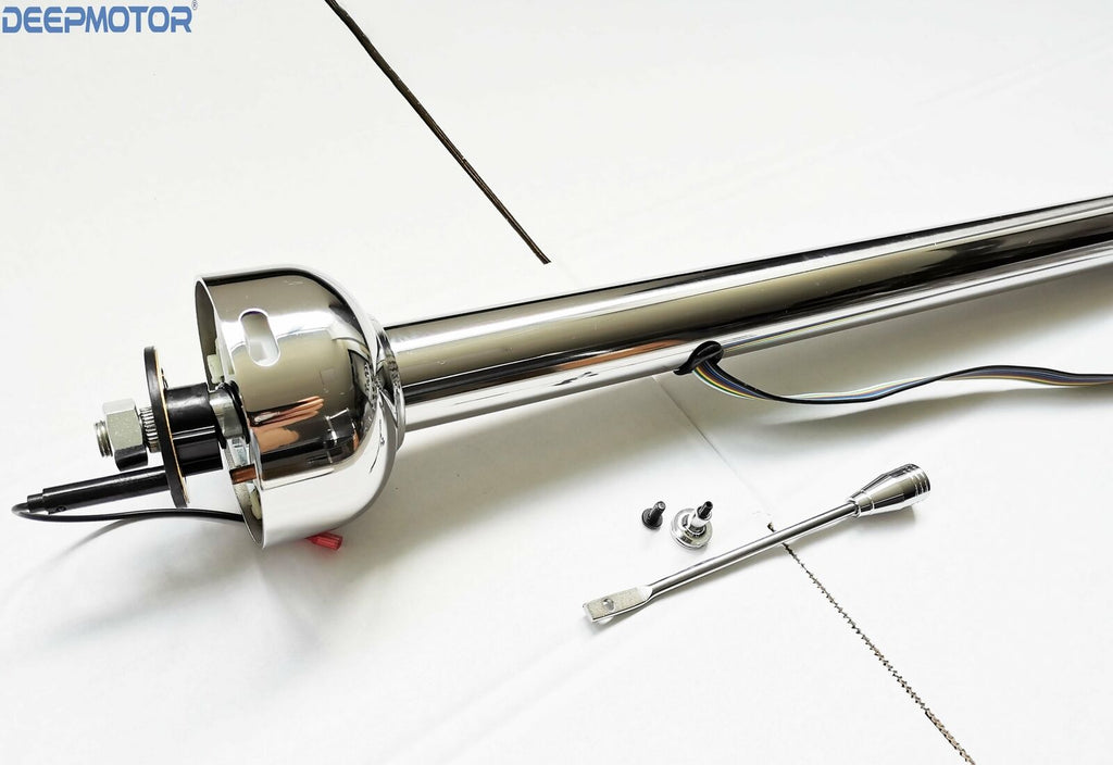 Deepmotor 30'' Stainless Steel Universal Straight Steering Column Poli