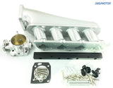 Intake Manifold Throttle Body Fuel Rail Set for 2006-2011 K20 Honda Civic Silver