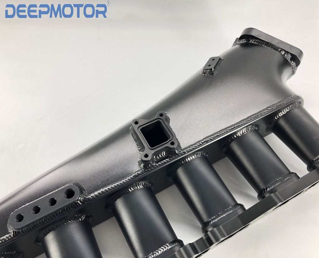 RB26 RB26DET Fab Intake manifold Fuel Rail 90mm Throttle Body Black ...