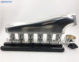 CNC 2JZ-GE Intake Manifold Fuel Rail Throttle Body Set 12 Injectors Sliver